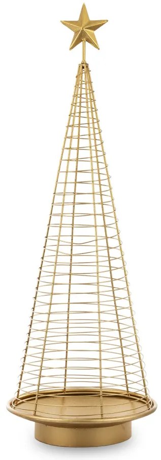 Fém karácsonyfa, arany fém, 102x36x36cm