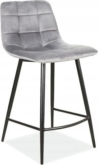 Hoker szürke bárszék velúr bárszék étkező bárhoz Mila H-2