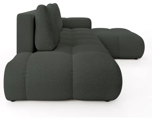 Ággyá alakítható, jobb oldali, L-alakú kárpitozott ülőgarnitúra ALMADA, antracit, tárolóhellyel