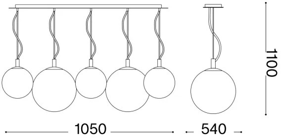 Ideal Lux - Csillár zsinóron MAPA 5xE27/42W/230V arany/füstös