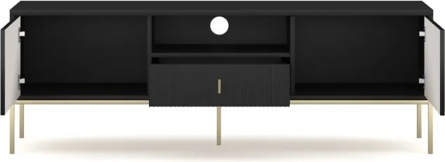 Komód 2 ajtóval és 1 fiókkal fekete színben arany fogantyúkkal – MAGGIORE MA01