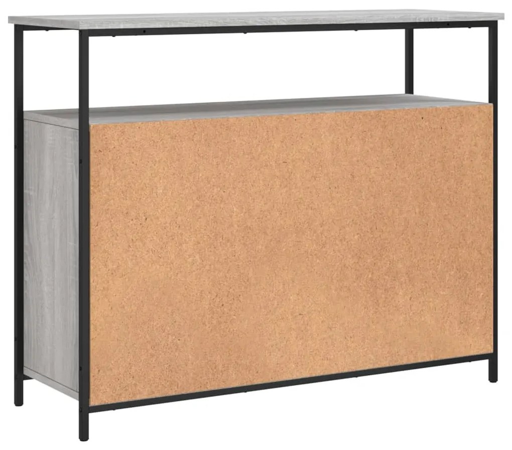 szürke sonoma színű szerelt fa tálalószekrény 100 x 35 x 80 cm