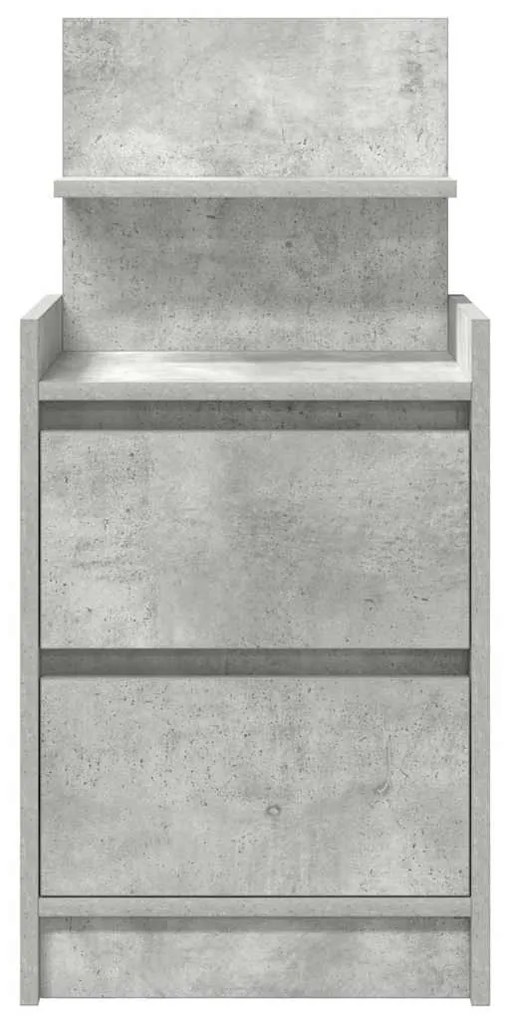 2 db betonszürke éjjeliszekrények 2 fiókkal 38x34x80 cm
