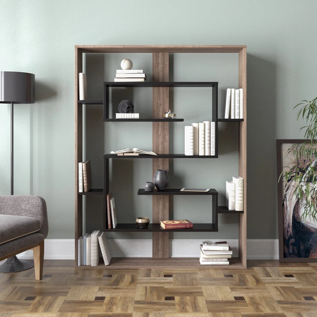 könyvespolc Esteban - Walnut, Black