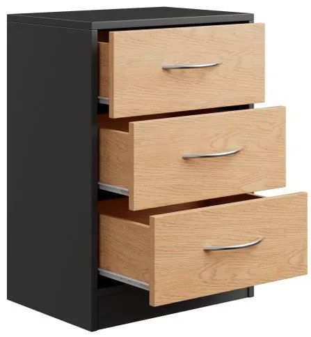 Casaria® Eloise éjjeliszekrény 54x39x28 cm - fa/szürke