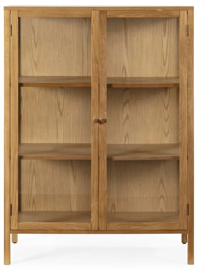 Natúr színű tálalószekrény tölgyfa dekorral 90x126x40 cm Ceci – MOME