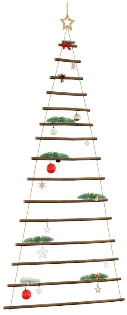 függő karácsonyfa tetején csillaggal 100 x 210 cm természetes ág