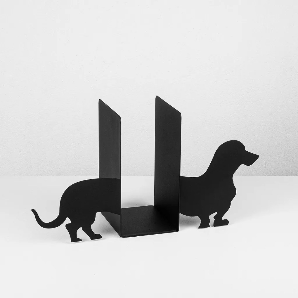 Kitap fém könyvtámasz, fekete, 43×14 cm