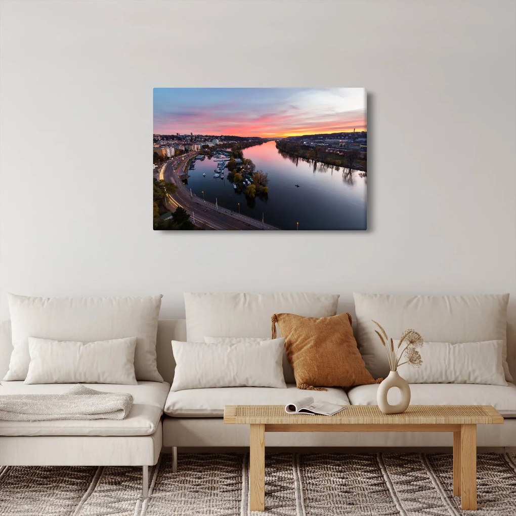 Az éjszakai Prága képe (90x60 cm)
