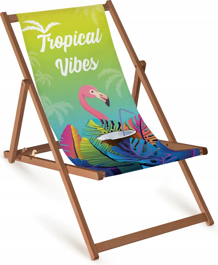 Kerti Napozóágy Fából Készült Strand Napozóágy Összecsukható Strapabíró Fullprint Nyomtatás