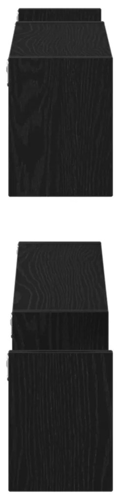 Fali polc 2 db Fekete tölgy 100x15x70 cm Mérnöki fa