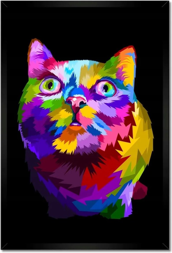 Poszterek keretben 40x60 Absztrakt macska