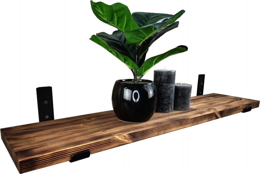 Falra akasztható polc Loft fa konyha nappaliba 60cm x 25cm