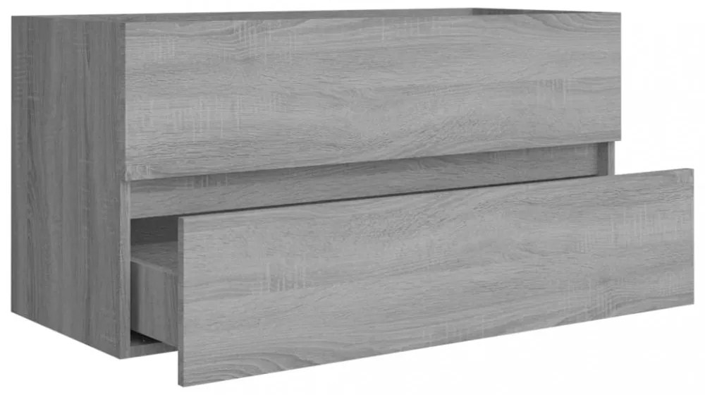 szürke sonoma színű szerelt fa éjjeliszekrény 90x38,5x45 cm