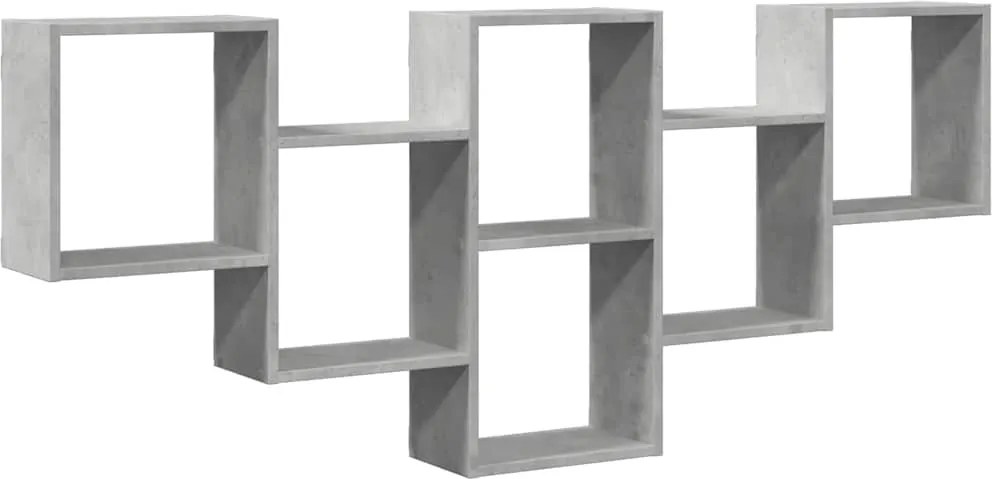 vidaXL betonszürke szerelt fa fali polc 159 x 18 x 66 cm