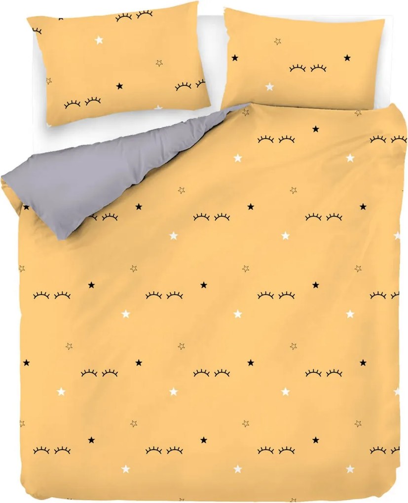 Dide dupla ágyneműhuzat garnitúra 200 × 220 cm, sárga