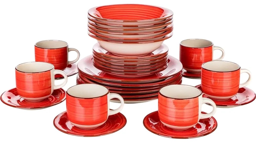Banquet Spiral Red 30 darabos étkészlet