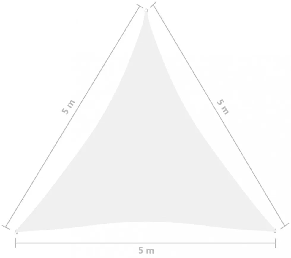 fehér háromszögű oxford-szövet napvitorla 5 x 5 x 5 m