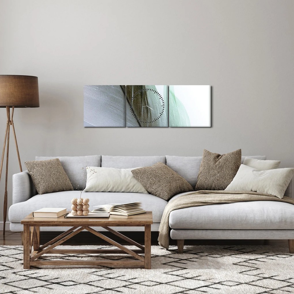 Kép - Tollak, makro (órával) (90x30 cm)