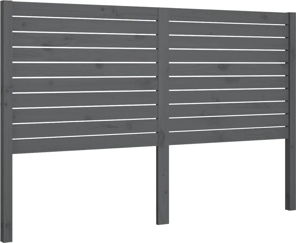 vidaXL szürke tömör fenyőfa ágyfejtámla 126 x 4 x 100 cm
