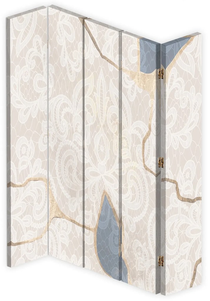Gario Paraván Finom bézs minta Méret: 180 x 170 cm, Kivitelezés: Forgó paraván 360°