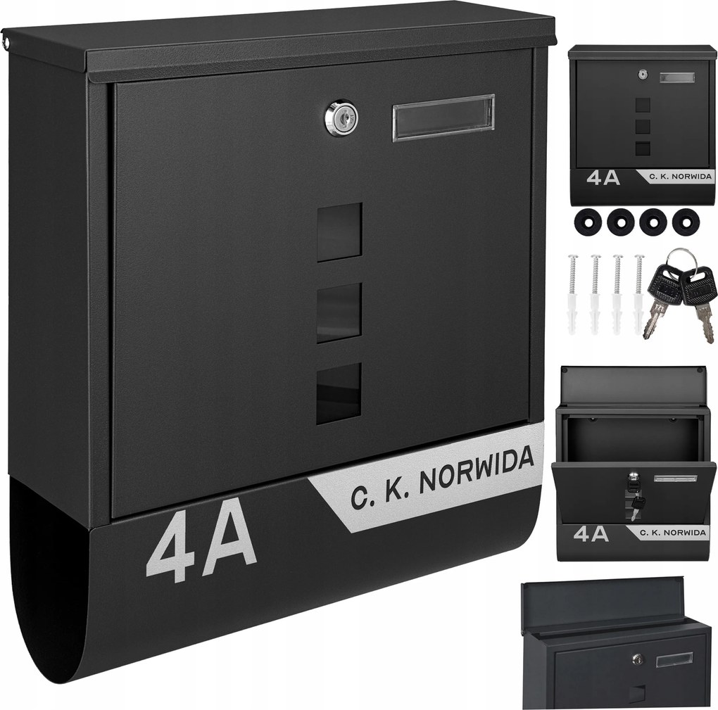 Fekete Postaláda Ezüst Minta