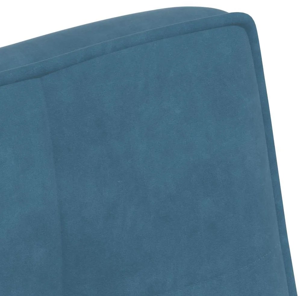 vidaXL kék bársonypad 110 x 74 x 84 cm