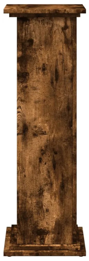 füstös tölgy szerelt fa bemutatóállvány tárolóval 31x30x90 cm
