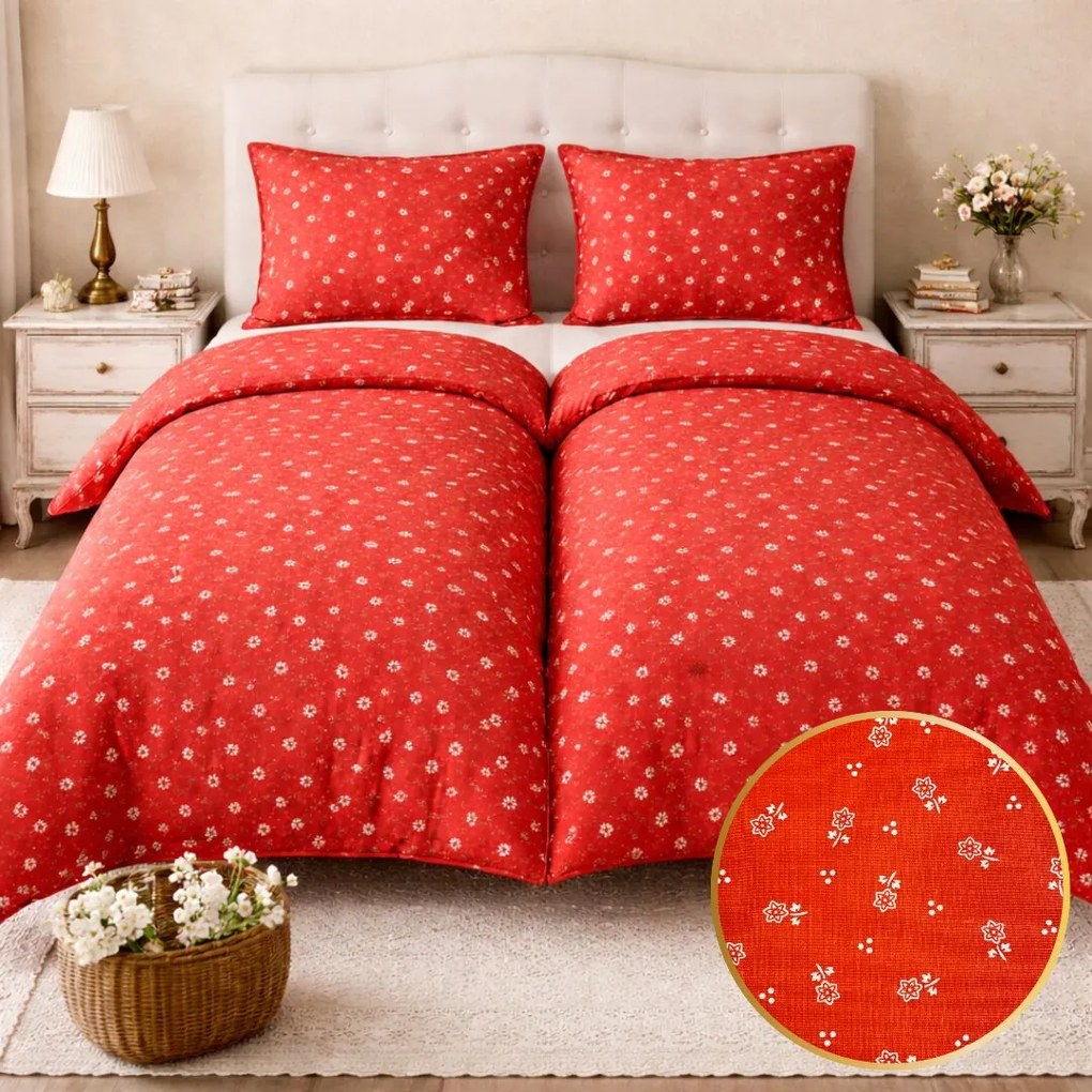 Vörös Márta pamut ágyneműhuzat 140x200cm+90x70cm TiaHome