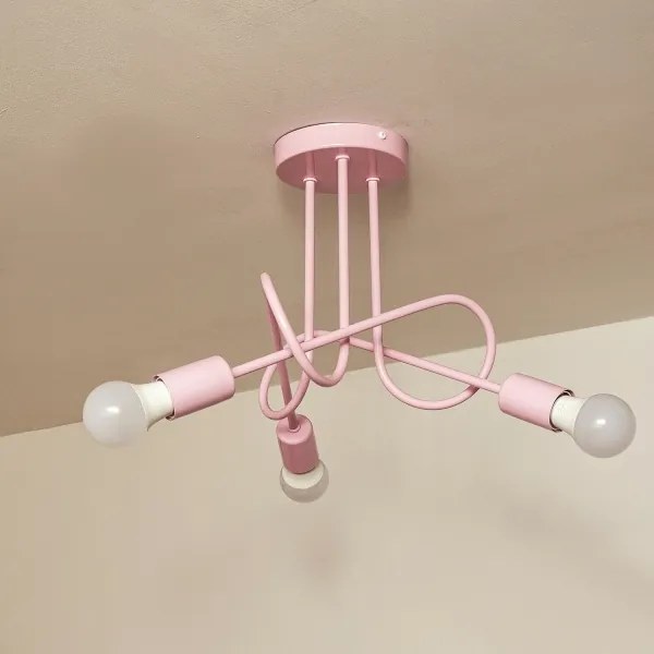 Felületre szerelt OXFORD csillár 3xE27/15W/230V rózsaszín