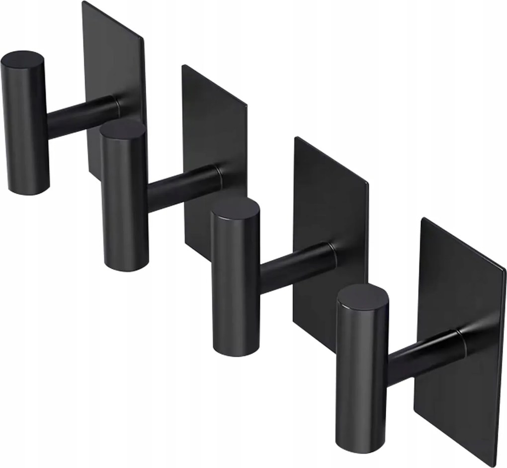 Akasztók akasztók öntapadós fém fekete 4 db törölköző törlőkendő