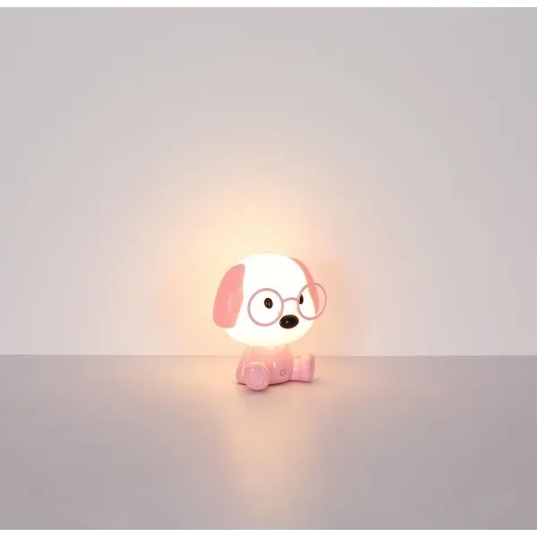 Globo 21761P - LED töltős gyerek éjjeli lámpa PUPPY 1W/5V 500 mAh rózsaszín