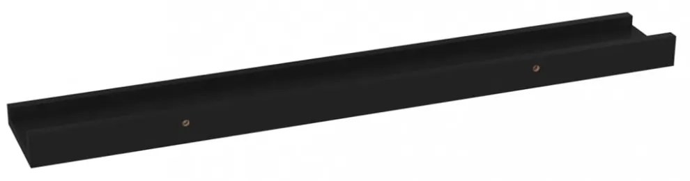 4 db fekete fali polc 60 x 9 x 3 cm