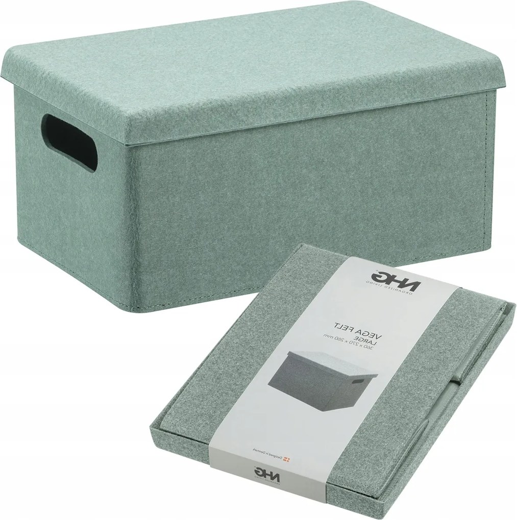 Tároló Doboz Összecsukható Tároló Doboz Fedővel Zöld 18x27x13cm