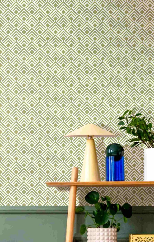 Parato Cristiana Masi Rio Texture fehér-zöld geometrikus vlies tapéta – 2050