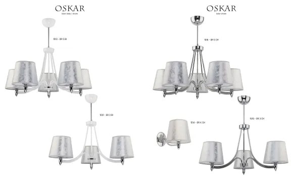 Jupiter 1512 - OR 3 bi - Csillár rúdon OSKAR 3xE27/60W