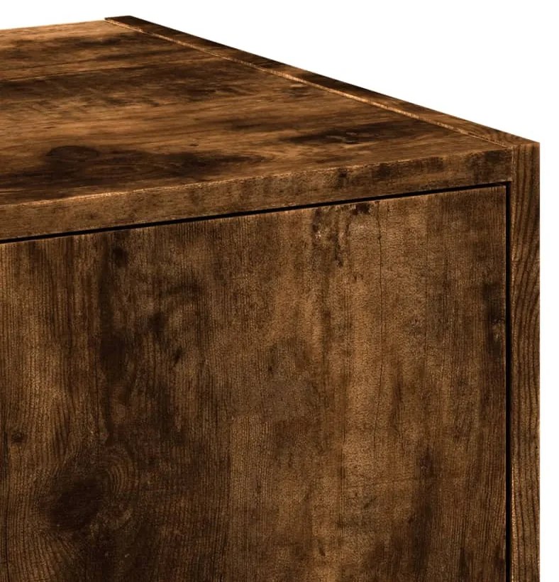 füstös tölgy színű szerelt fa patikaszekrény 30 x 41 x 118 cm