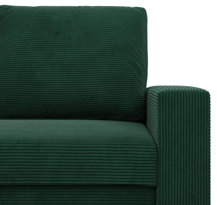 Zeus kanapéágy, kordbársony, hab töltet, egyenes kartámasz, zöld