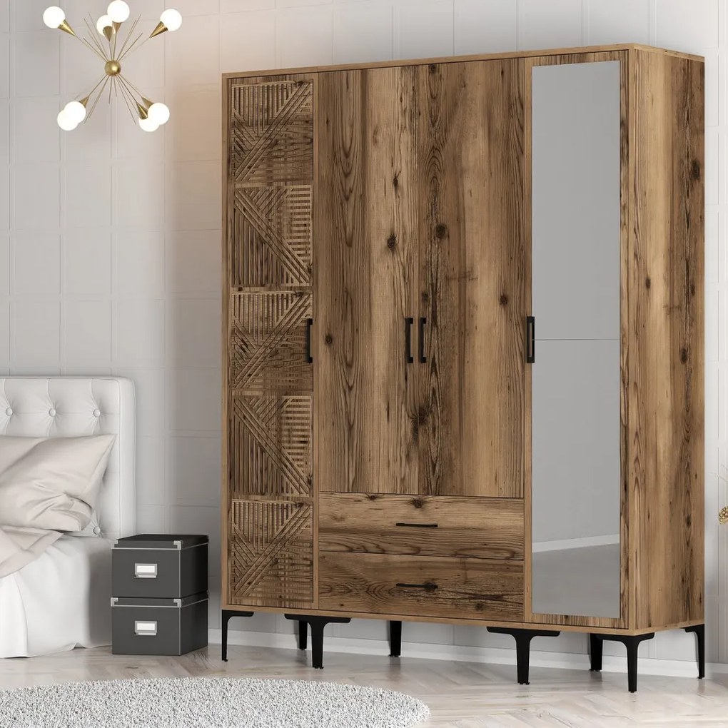 Kumsal gardróbszekrény, dió, 160 cm – TR845HCT5467