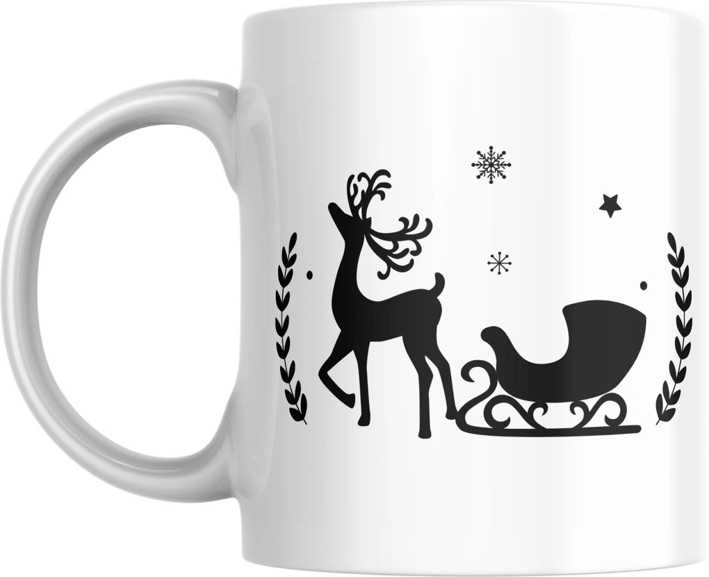 Bögre Karácsonyra Ajándék Mikulásra Mikulás szán rénszarvassal