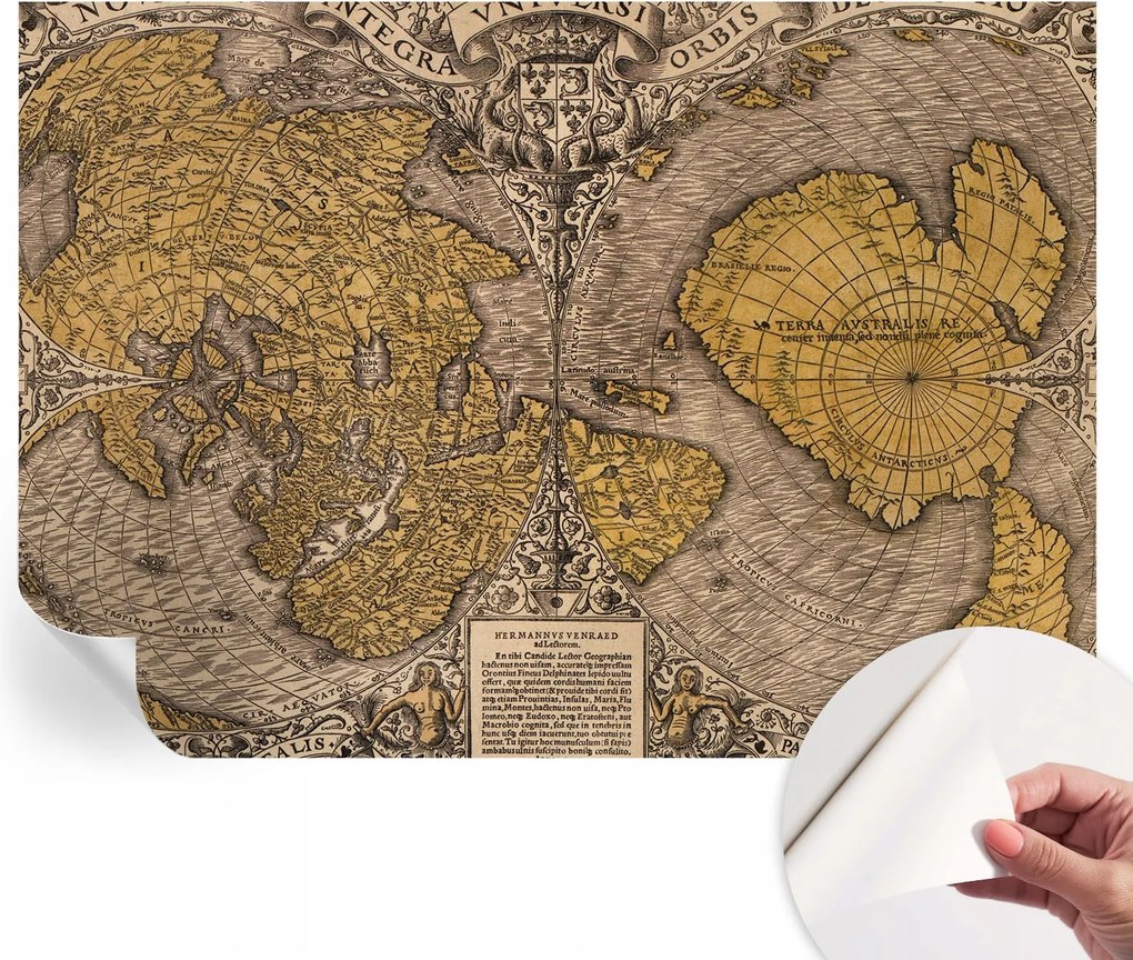 Divatos öntapadós tapéta Fali furnér Történelmi térképészet 312x219