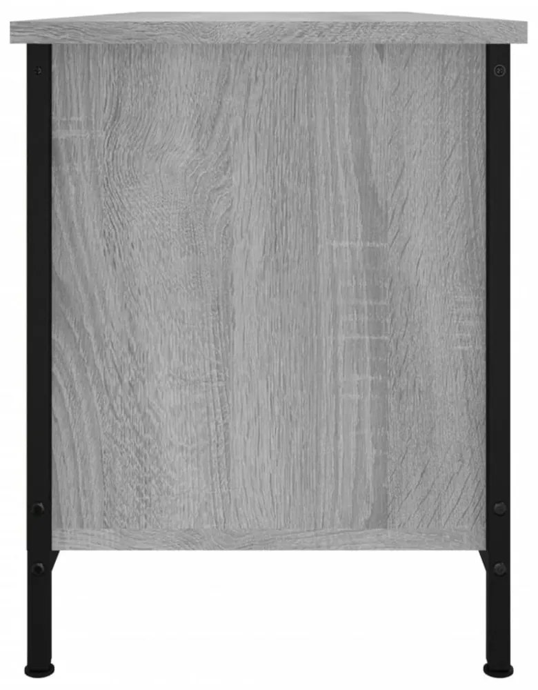 szürke sonoma színű szerelt fa TV-szekrény ajtókkal 102x35x45cm