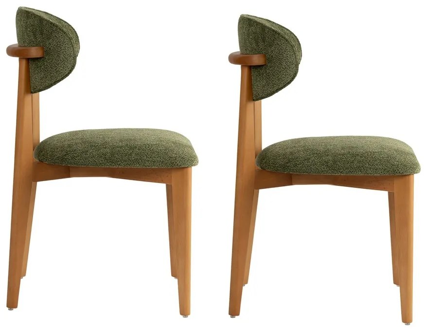 Lionte Green and Dark Oak étkezőszék szett, 2 db