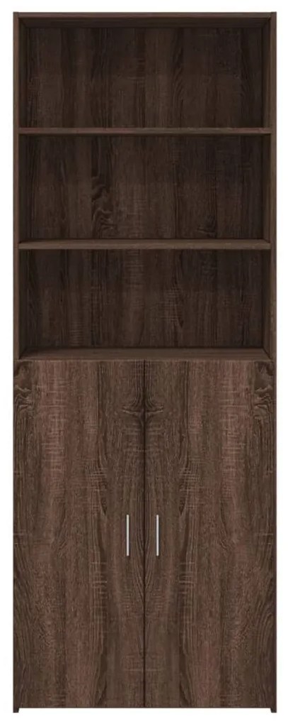 barna tölgyszínű szerelt fa magasszekrény 70 x 42,5 x 185 cm