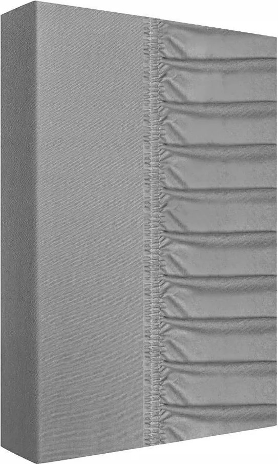 Gumis jersey lepedő 220x200 szürke 160g/m2