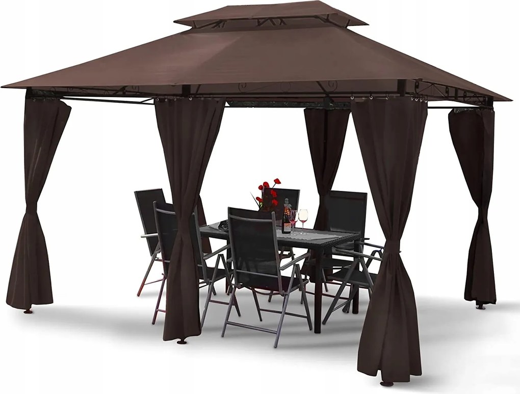 Minzo Kerti Pavilon Barna Led Világítással