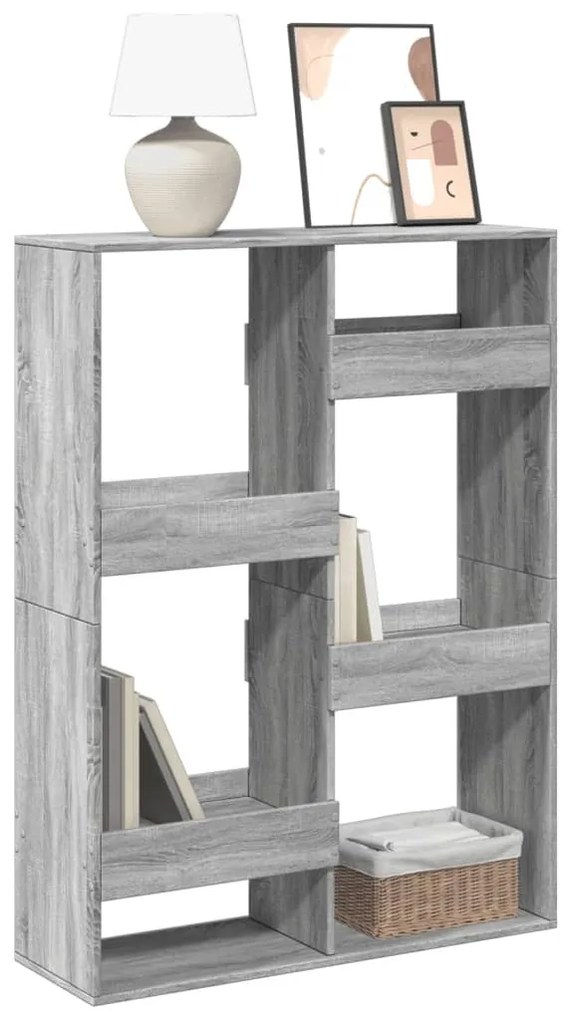 szürke sonoma színű szerelt fa könyvespolc 100 x 33 x 135 cm