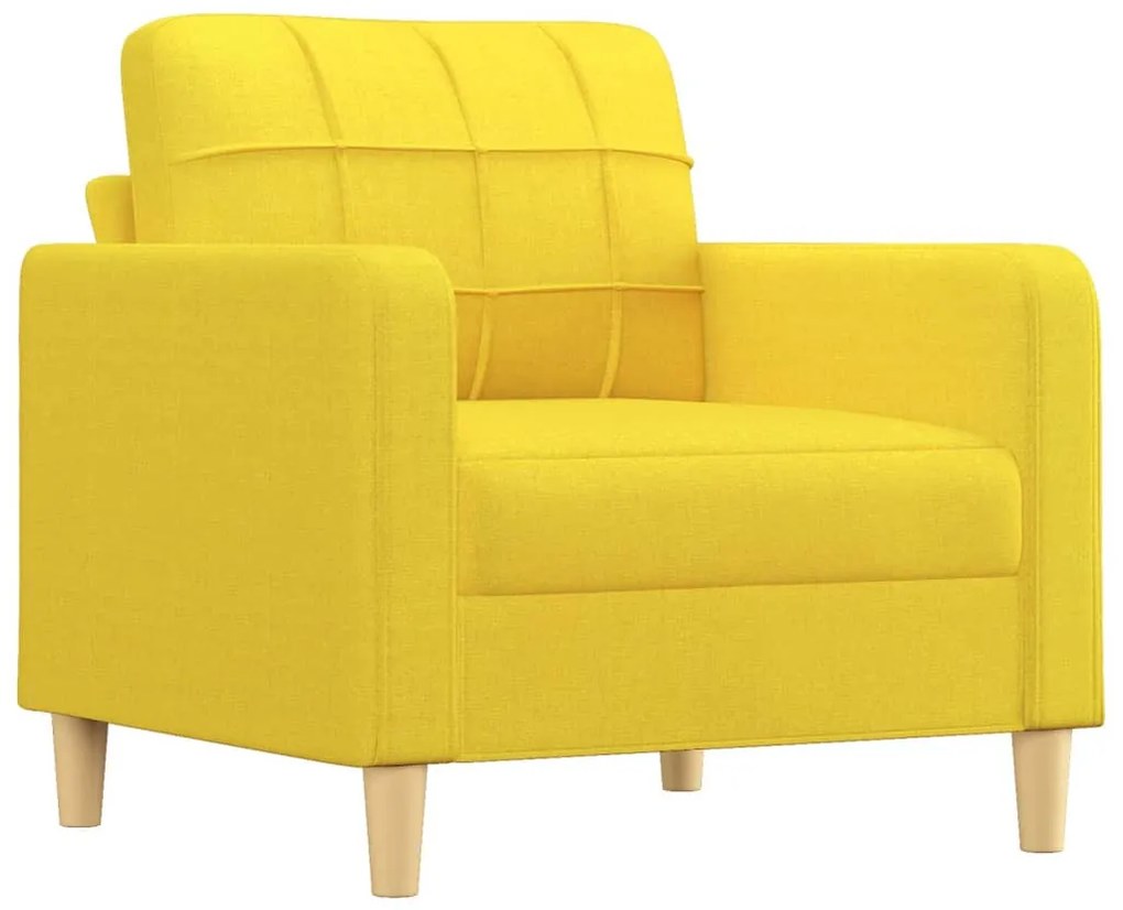 világossárga szövet kanapéfotel lábtartóval 60 cm