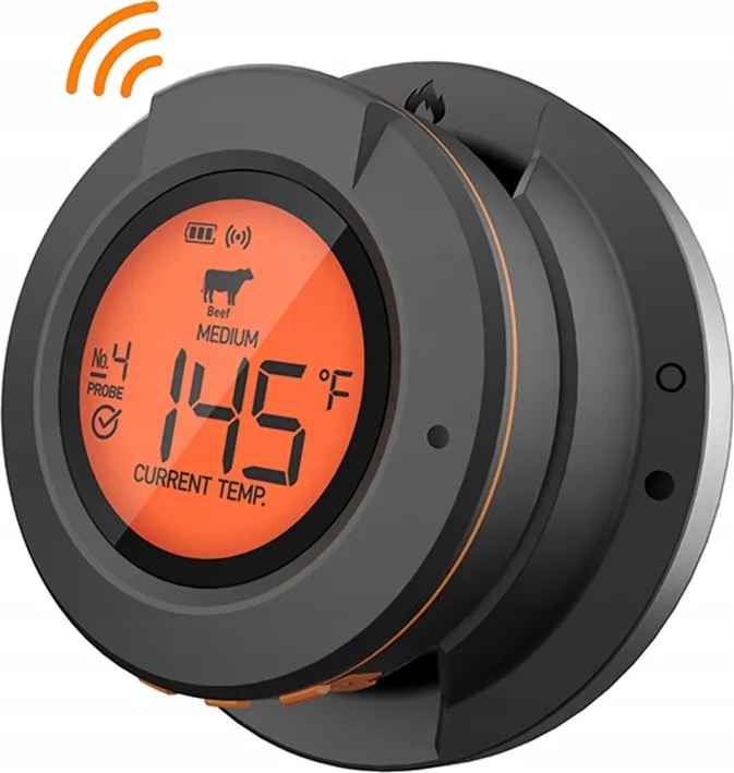 Fedélbe szerelhető vezeték nélküli Bbq grillhőmérő hússzondák