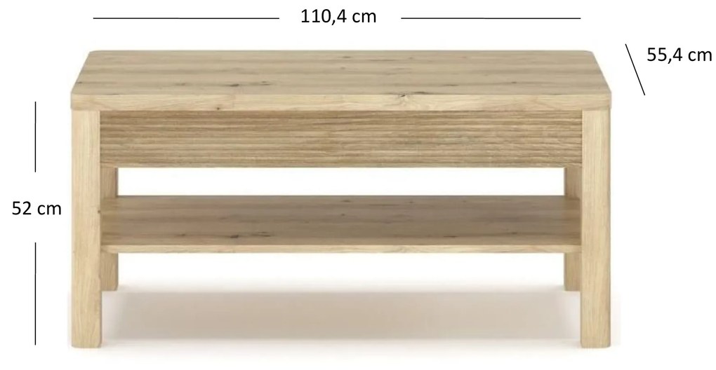 Dohányzóasztal Mindi (artisan tölgy). 1053051